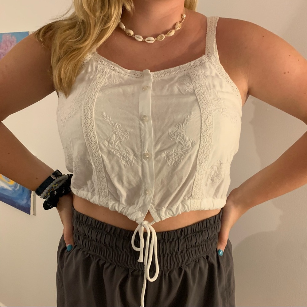 White Arizona Jean Co Blouse Tank